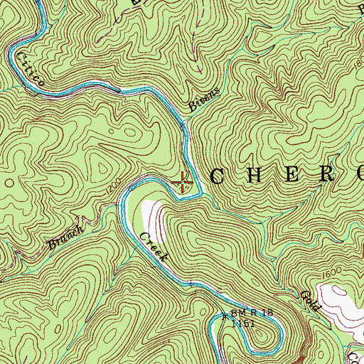 Topographic Map of Jake Best Campground, TN