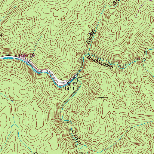 Topographic Map of Doublecamp Creek, TN