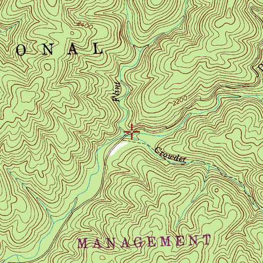Topographic Map of Crowder Branch, TN