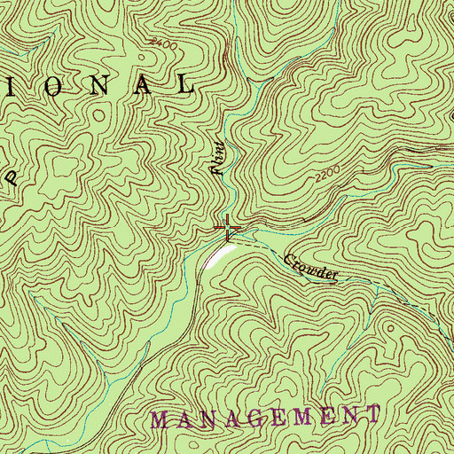 Topographic Map of Flint Branch, TN