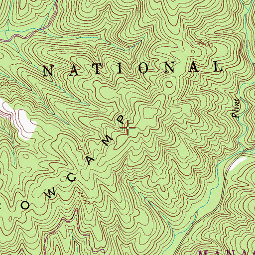 Topographic Map of Cowcamp Ridge, TN