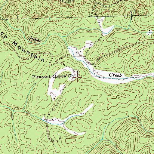 Topographic Map of Pleasant Grove Church, TN