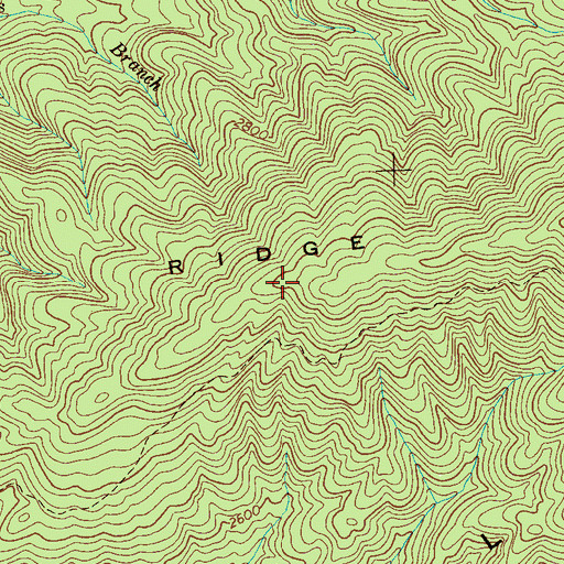 Topographic Map of Pine Ridge, TN