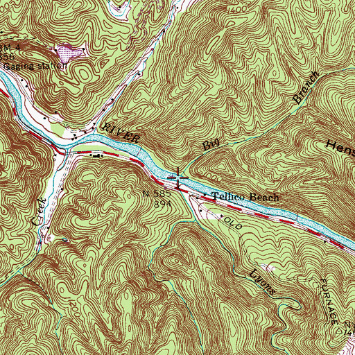 Topographic Map of Lyons Creek, TN