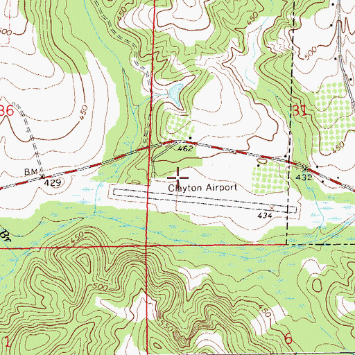 Topographic Map of Clayton Municipal Airport, AL