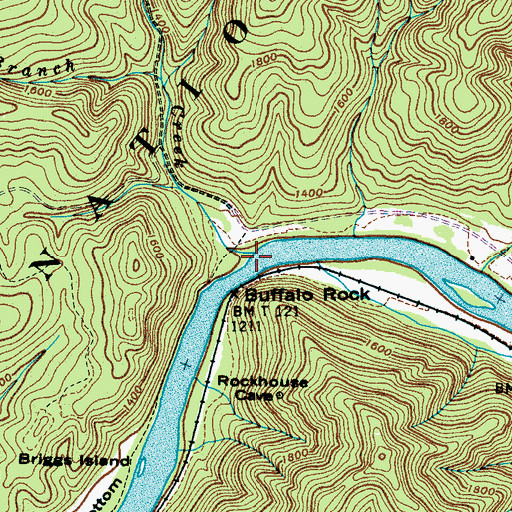Topographic Map of Brush Creek, TN