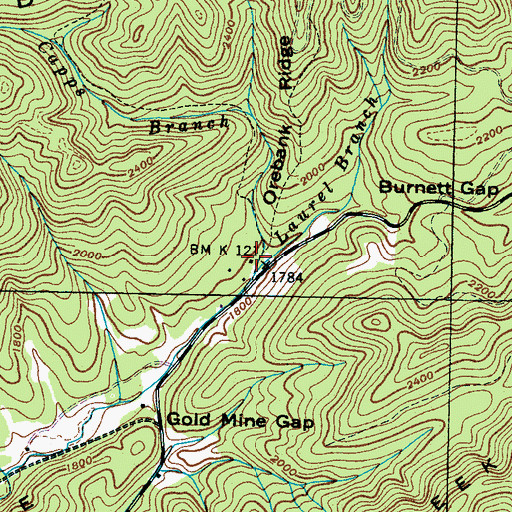 Topographic Map of Houston Valley Church, TN