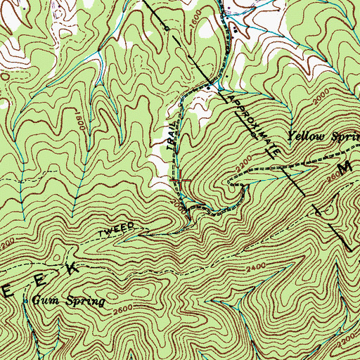 Topographic Map of Tweed Trail, TN