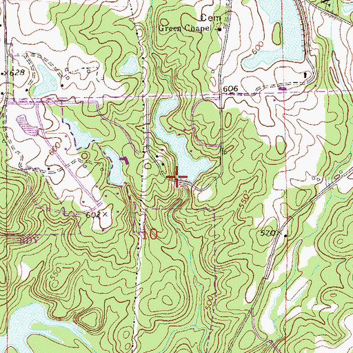 Topographic Map of Alnoname One Dam, AL