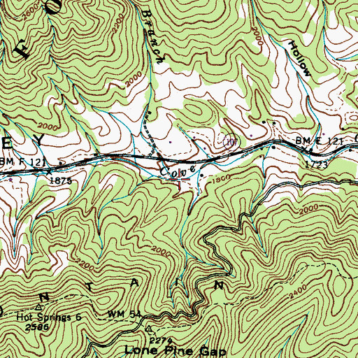 Topographic Map of Coulter Branch, TN
