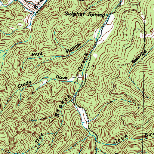Topographic Map of Cindy Cove, TN