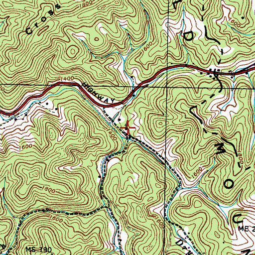 Topographic Map of Wolf Creek School, TN
