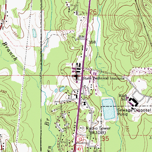 Topographic Map of Richman Pearson Hobson Technical College, AL