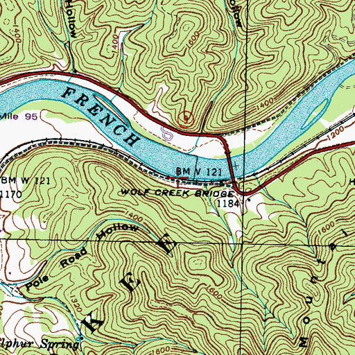 Topographic Map of French Broad Recreation Site, TN
