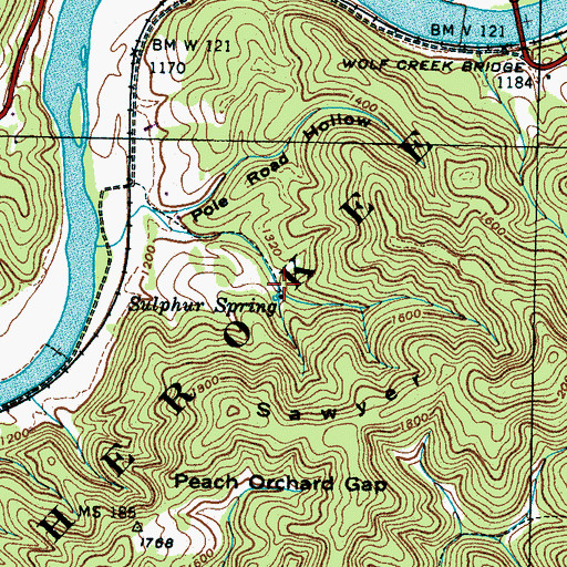 Topographic Map of Sulphur Spring, TN