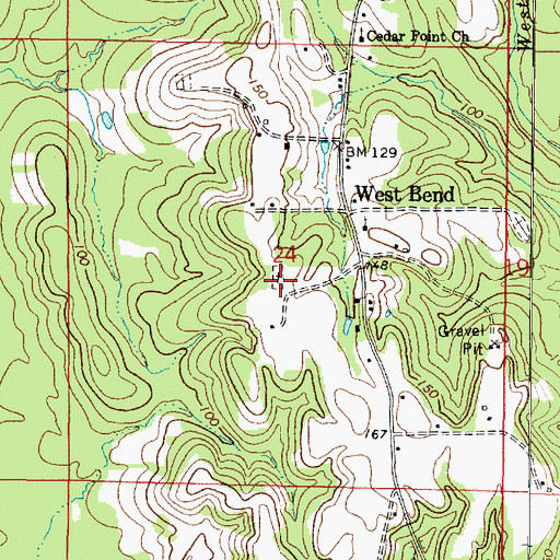 Topographic Map of West Bend Cemetery, AL