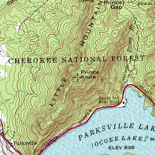 Topographic Map of Little Mountain, TN