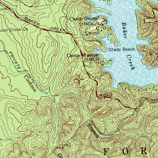 Topographic Map of Sugarloat Mountain, TN