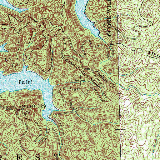Topographic Map of Indian Creek Inlet, TN