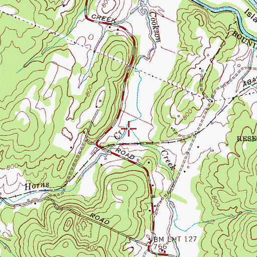 Topographic Map of Horns Creek, TN