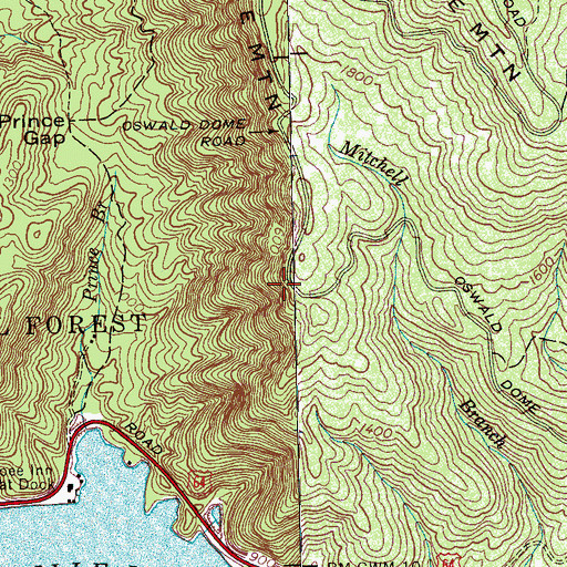 Topographic Map of Chilhouse Mountain Observation Site, TN