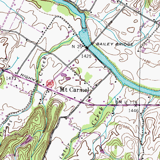 Topographic Map of Cassi Creek, TN