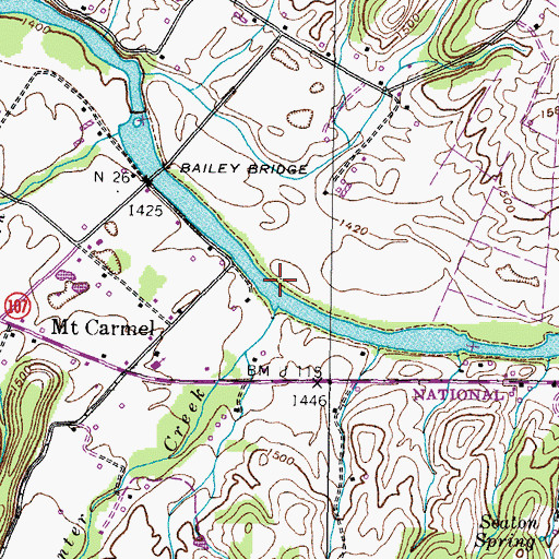 Topographic Map of Painter Creek, TN