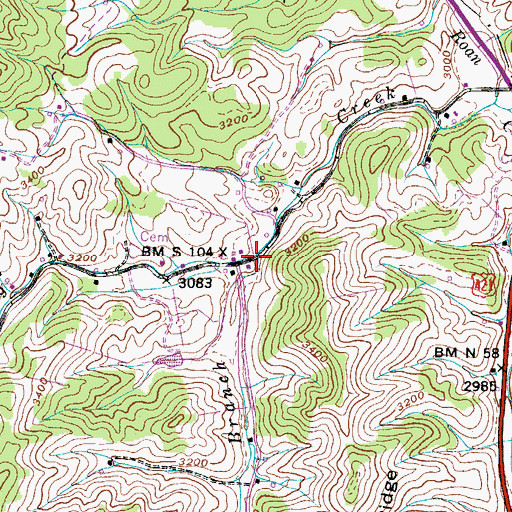 Topographic Map of Eager Branch, TN
