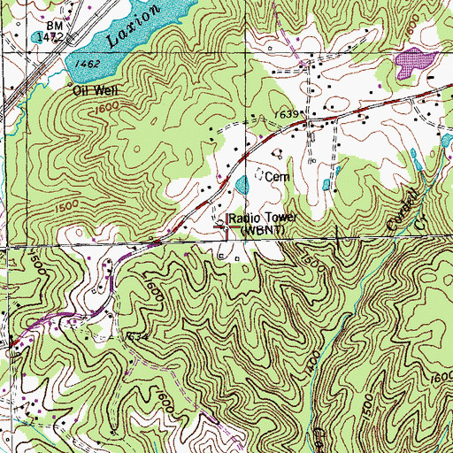 Topographic Map of WBNT, TN