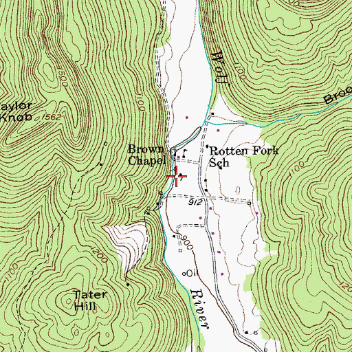 Topographic Map of Brown Chapel, TN