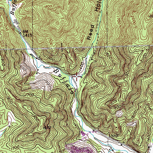 Topographic Map of Reed Hollow, TN