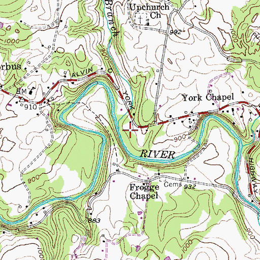 Topographic Map of Shellotte Branch, TN