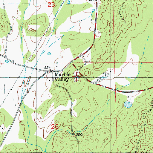 Topographic Map of Marble Valley Memorial Cemetery, AL