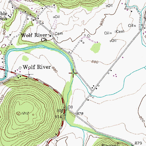 Topographic Map of Little Jack Creek, TN