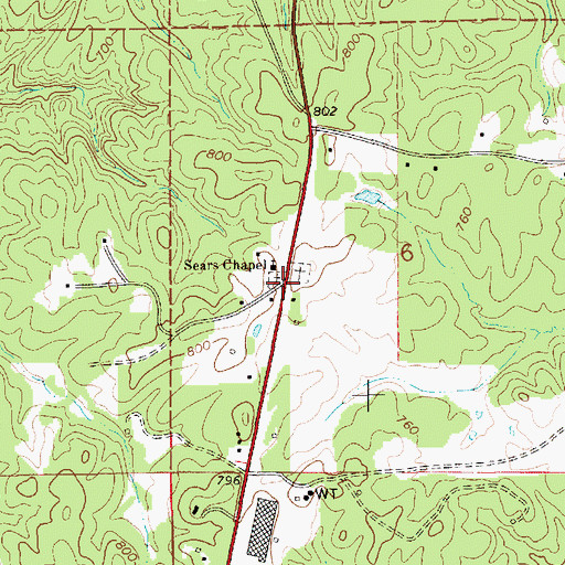 Topographic Map of McEwen Cemetery, AL