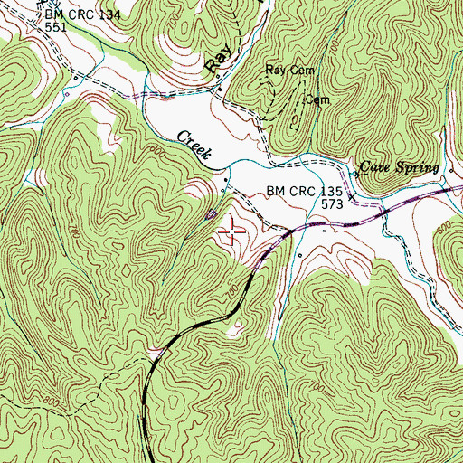 Topographic Map of Bennett Cole Cemetery, TN