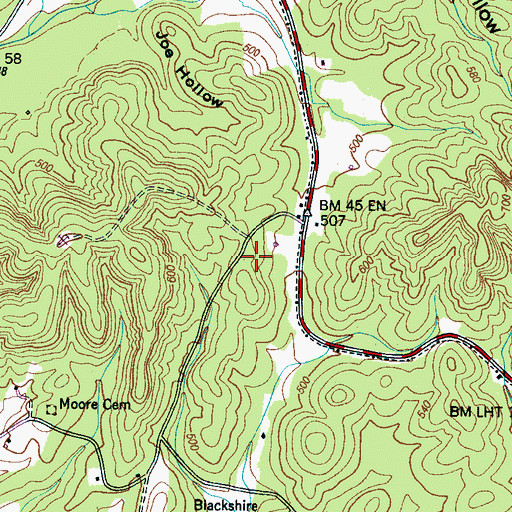 Topographic Map of Boyd-Lynch Cemetery, TN
