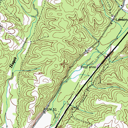 Topographic Map of Brewer Cemetery, TN