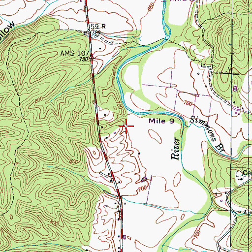 Topographic Map of Choate Cemetery, TN