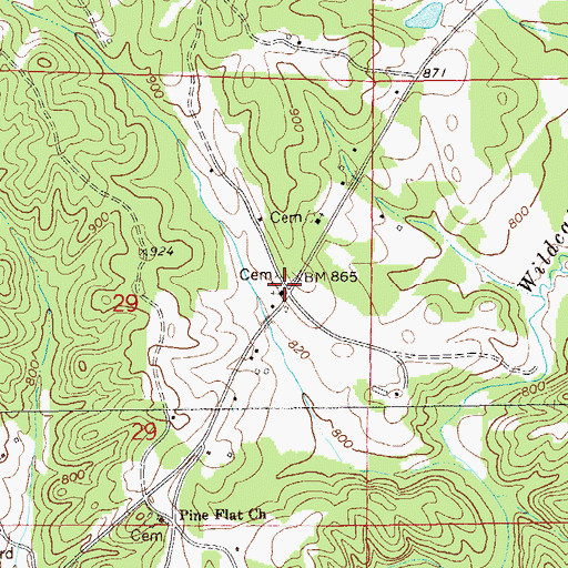 Topographic Map of Stephens Mission Church, AL