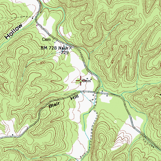 Topographic Map of Cromwell Cemetery, TN