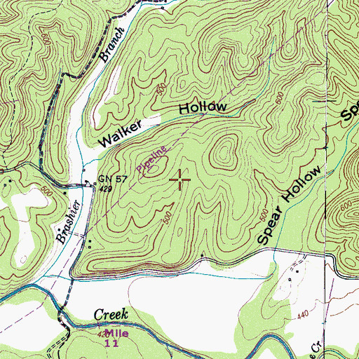 Topographic Map of Dillon Farm Cemetery, TN