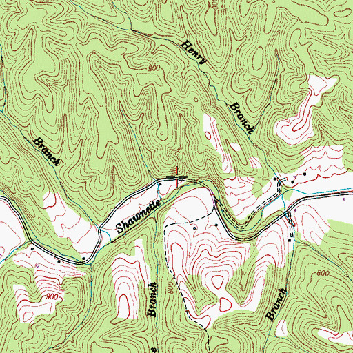 Topographic Map of Dixon Cemetery, TN