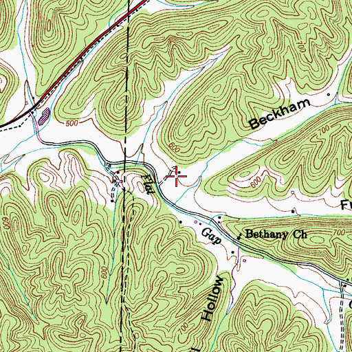 Topographic Map of Flat Gap Cemetery, TN