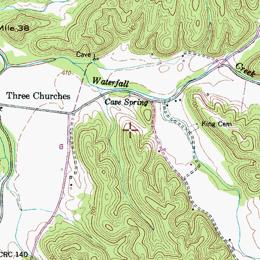 Topographic Map of Harbour Cemetery, TN