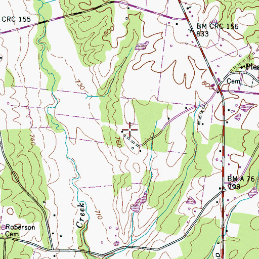 Topographic Map of Hardwick Cemetery, TN