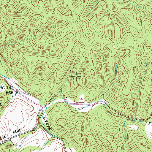 Topographic Map of Holden Cemetery, TN