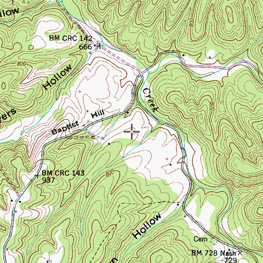 Topographic Map of Horton Family Cemetery, TN