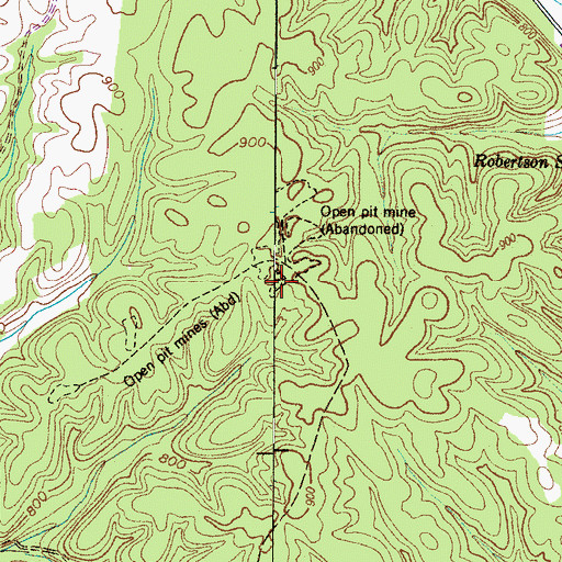 Topographic Map of J B Powell Mine, TN