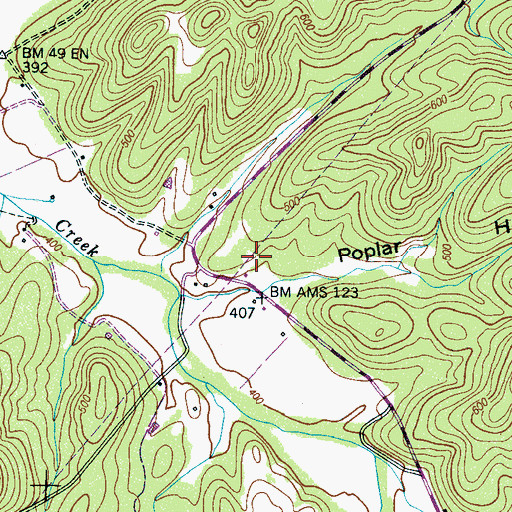 Topographic Map of Kyle Grave, TN